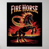 Fire Horse 2026 Zodiac Art Chinese New Year  Poster (Voorkant)
