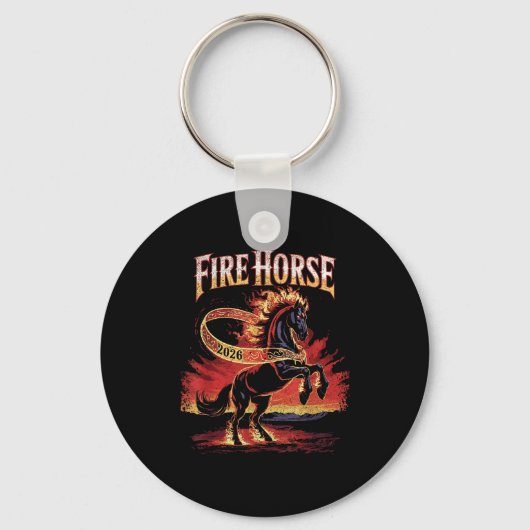 Fire Horse 2026 Zodiac Art Chinese New Year  Sleutelhanger (Voorkant)