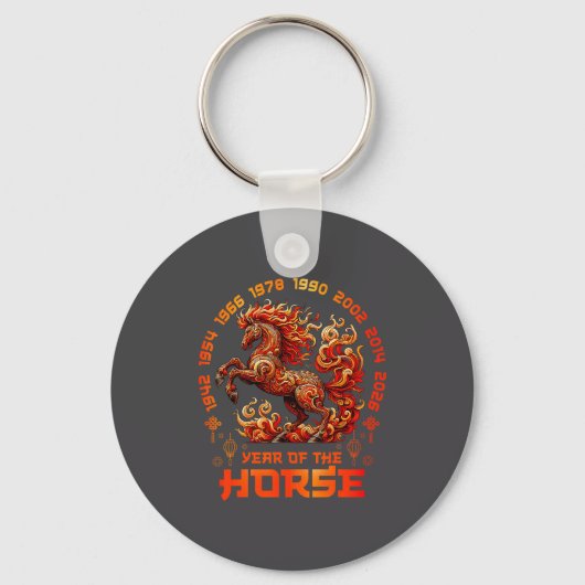 Fire Horse Chinese Zodiac Symbol 2026 Lunar New Ye Sleutelhanger (Voorkant)