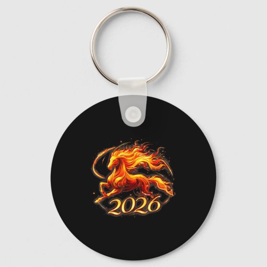 Fire Horse Chinese Zodiac Symbol 2026 Lunar New Ye Sleutelhanger (Voorkant)