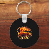 Fire Horse Chinese Zodiac Symbol 2026 Lunar New Ye Sleutelhanger (Voorkant)