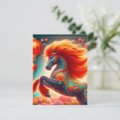 Fire Horse Feestdagenkaart (Staand voorkant)