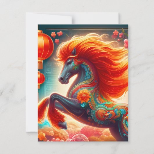 Fire Horse Feestdagenkaart (Voorkant)