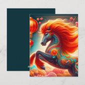 Fire Horse Feestdagenkaart (Voorkant / Achterkant)