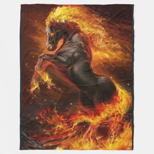 FIRE HORSE FLEECE DEKEN (Voorkant)