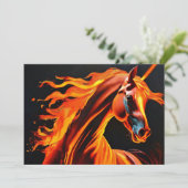 fire horse, horse, animals, flame, fire kaart (Staand voorkant)