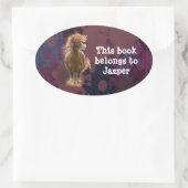 Fire Horse Lable Ovale Sticker (Tas)