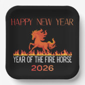 Fire Horse Paper Plate Papieren Bordje (Voorkant)