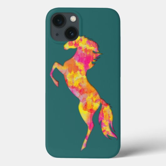 Fire Horse silhouette Flames Abstract Elegant Case-Mate iPhone Case (Achterkant)