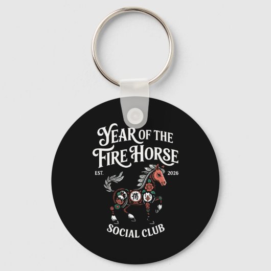 Fire Horse Social Club 2026 Lunar New Year Sleutelhanger (Voorkant)