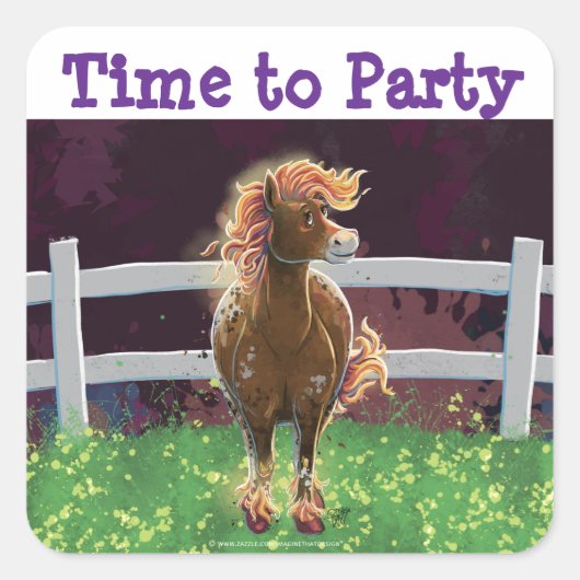 Fire Horse Vierkante Sticker (Voorkant)