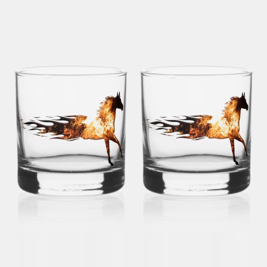 Fire Horse Whiskey Bril Whisky Glas (Voorkant)