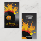 Fire Hot Flames Burn Retro Rock Old School Vinyl Visitekaartje (Voorkant / Achterkant)