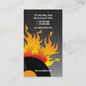 Fire Hot Flames Burn Retro Rock Old School Vinyl Visitekaartje (Achterkant)