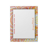 Fire Hot Red Oranje Yellow Boho Floral Pattern Notitieblok (Linkerzijde)