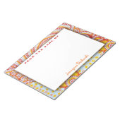 Fire Hot Red Oranje Yellow Boho Floral Pattern Notitieblok (Schuin)