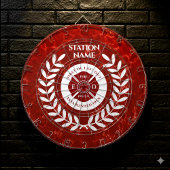 Fire House Station Red Marble White Laurel Dartbord