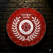 Fire House Station Red Marble White Laurel