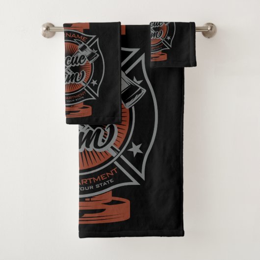 Fire Hydrant ADD NAAM Fire Fighter Rescue Team Bad Handdoek (Insitu)