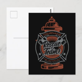 Fire Hydrant ADD NAAM Fire Fighter Rescue Team Briefkaart