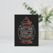 Fire Hydrant ADD NAAM Fire Fighter Rescue Team Briefkaart (Staand voorkant)