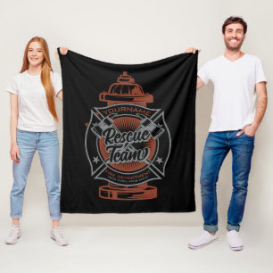 Fire Hydrant ADD NAAM Fire Fighter Rescue Team Fleece Deken