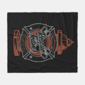 Fire Hydrant ADD NAAM Fire Fighter Rescue Team Fleece Deken (Voorkant (Horizontaal))