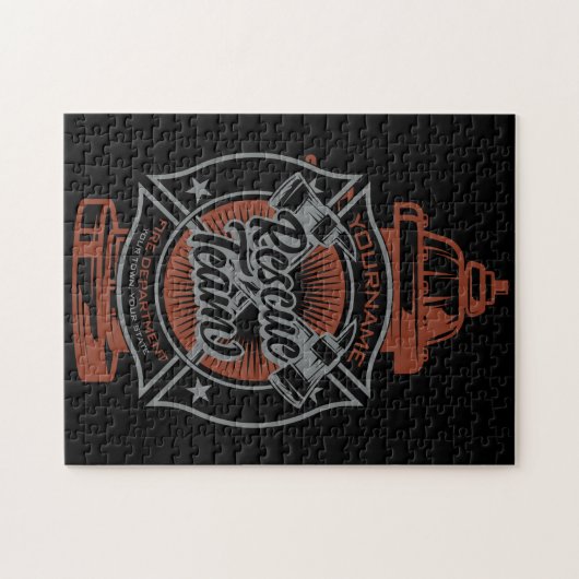 Fire Hydrant ADD NAAM Fire Fighter Rescue Team Legpuzzel (Horizontaal)