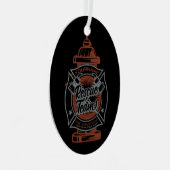 Fire Hydrant ADD NAAM Fire Fighter Rescue Team Metalen Ornament (Voorkant Rechts)