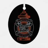 Fire Hydrant ADD NAAM Fire Fighter Rescue Team Metalen Ornament (Achterkant)