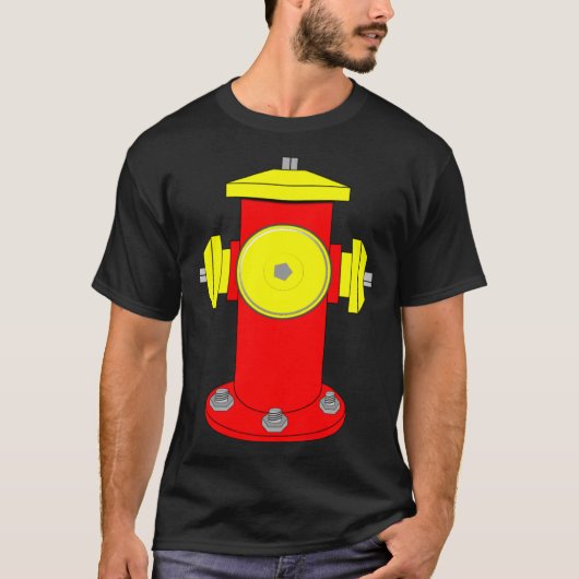 Fire Hydrant Kostuum Gemakkelijk Eenvoudige Kostuu T-shirt (Voorkant)