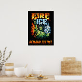 FIRE ICE Anti-ICE Protestbord, Downloaden, Poster (Keuken)