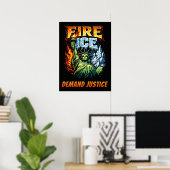 FIRE ICE Anti-ICE Protestbord, Downloaden, Poster (Thuiskantoor)