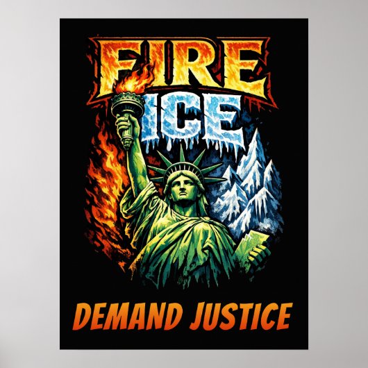 FIRE ICE Anti-ICE Protestbord, Downloaden, Poster (Voorkant)