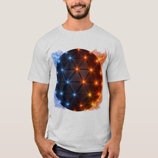 Fire & Ice Energie Sfeer – Geometrisch Lichtrooste T-shirt (Voorkant)