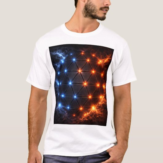 Fire & Ice Energie Sfeer – Geometrisch Lichtrooste T-shirt (Voorkant)