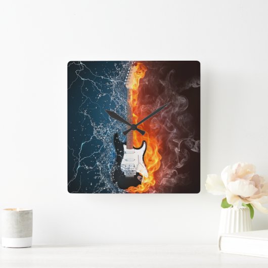 FIRE&ICE GUITAR VIERKANTE KLOK (Huis)