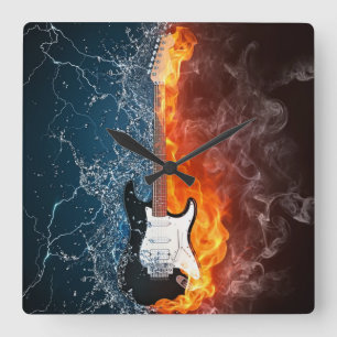 FIRE&ICE GUITAR VIERKANTE KLOK