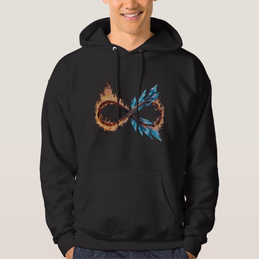 Fire & Ice Infinity Mannen's Basic Hooded Sweatshi Hoodie (Voorkant)