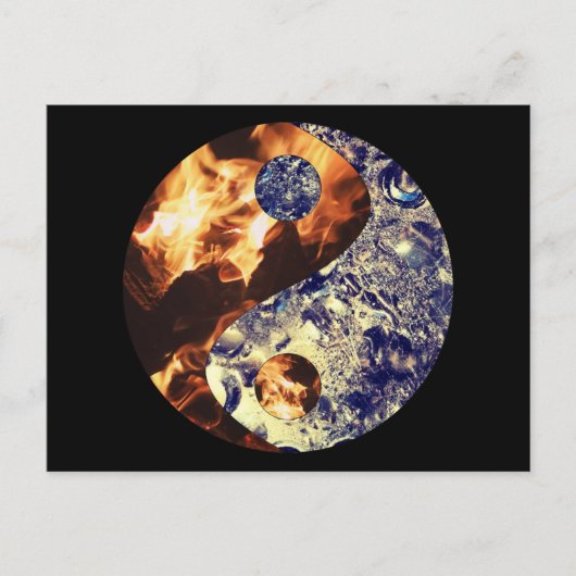 Fire & Ice Yin Yang Briefkaart (Voorkant)