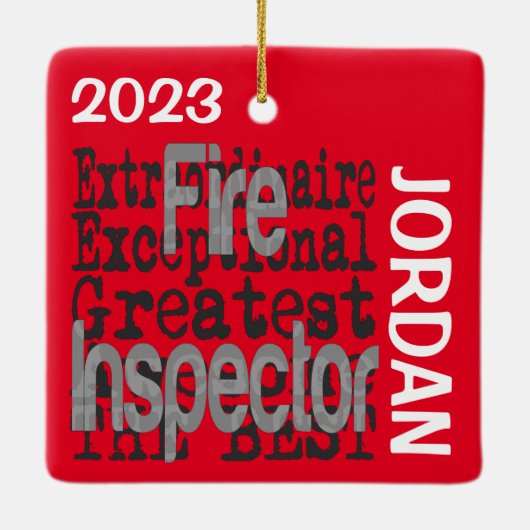 Fire Inspector Extraordinaire CUSTOM Keramisch Ornament (Achterkant)