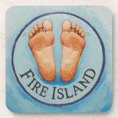 Fire Island barefoot & fancy free! Funny host gift Bier Onderzetter (Voorkant)
