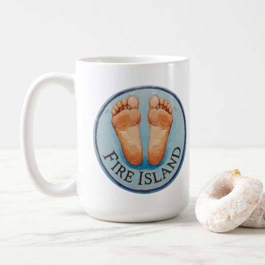Fire Island barefoot & fancy free! Funny host gift Koffiemok (Met donut)