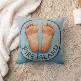 Fire Island blootsvoets & vrij! Grappig gastgesche Kussen