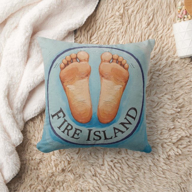 Fire Island blootsvoets & vrij! Grappig gastgesche Kussen (Deken)