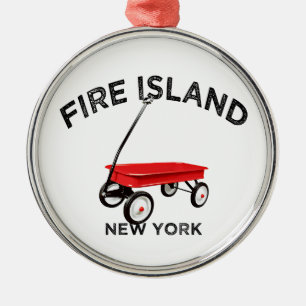 Fire Island grote versie Rode Wagen Long Island NY Metalen Ornament