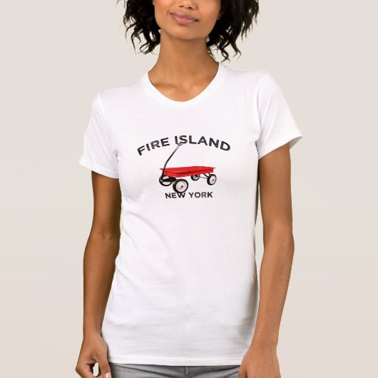 Fire Island grote versie Rode Wagen Long Island NY T-shirt (Voorkant)