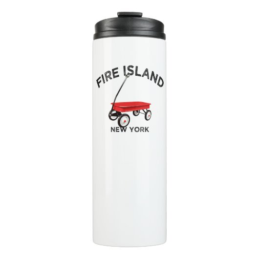 Fire Island grote versie Rode Wagen Long Island NY Thermosbeker (Voorkant)