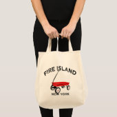 Fire Island grote versie Rode Wagen Long Island NY Tote Bag (Voorkant (product))