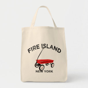 Fire Island grote versie Rode Wagen Long Island NY Tote Bag